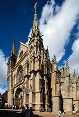 Fototapeta premium Vannes Cathedral Saint Pierre Soaring Spire Historic Gothic Architecture
