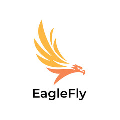 Obraz premium Eagle Bird Logo Icon Design with Abstract Flying Wings Graphic Concept for Delivery Business, Logistics Company, and Corporate Brand Identity