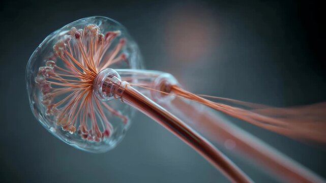 Medical visualization of a human kidney nephron unit. 4K Video