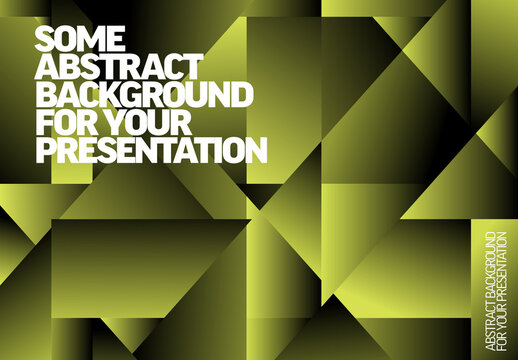 Abstract Geometric Polygonal Presentation Background in Green and Black
