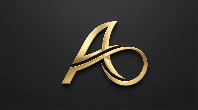 Elegant golden monogram letter A logo design on dark background