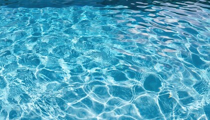Obraz premium “Clear Blue Swimming Pool Water Texture – Top View Ripples Background”