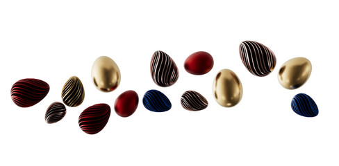 Elegant abstract composition of decorative Easter eggs in various colors and textures, perfect for holiday greetings an © vegefox.com