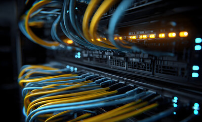 Dynamic View of Network Cables and Illuminated Server Ports in a Modern Data Center Environment