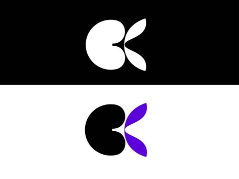 Simple minimal BK letter logo in black and white style. Suitable for modern company branding, startup identity, corporate design, and creative logo concept.