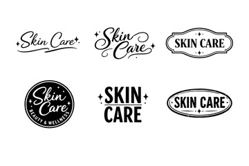 Obraz premium Elegant skincare logos: classic designs for beauty and wellness