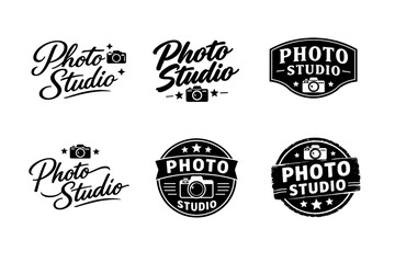 Fototapeta premium Vintage camera logo designs for photo studio branding
