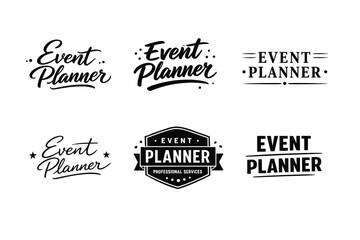 Obraz premium Event planner logos: variety of elegant design styles for professional services