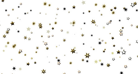Obraz premium Abstract background with gold stars confetti for celebration or festive concepts. Sparkling, shining, glowing holiday d