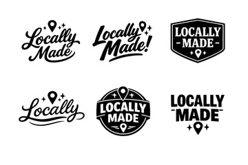 Obraz premium Locally made logo set with various typography and icon styles