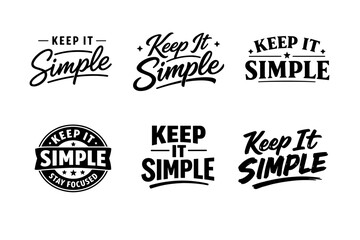 Obraz premium Keep it simple typography designs collection with bold black lettering