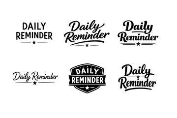 Obraz premium Stylish typography variations of daily reminder text designs