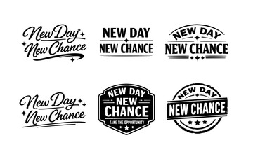Obraz premium New day new chance inspirational typography designs