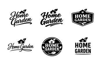 Obraz premium Home garden logo collection with leaf and house elements