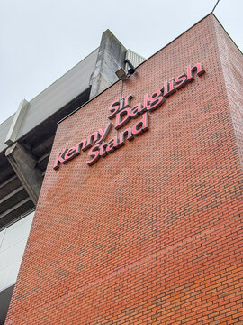Outside the Liverpool Football Stadium at Anfield. Liverpool, UK.