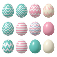 Fototapeta premium Colorful patterned eggs arranged in a playful circular formation