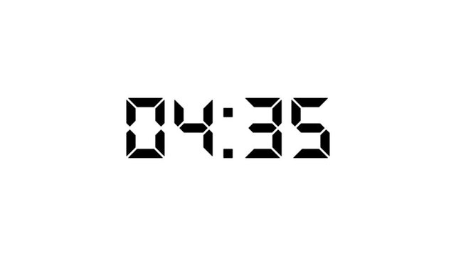 5 minute countdown animation in 5 seconds on transparent background, five minute digital countdown with alpha channel , five minute countdown video with digital clock time