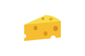 Cheese Slice Flat Icon Food Illustration