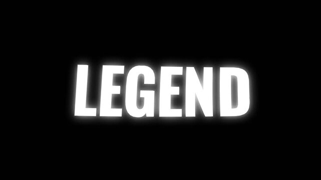 Bright glowing legend title animation on dark background, perfect for cinematic intros, epic storytelling, gaming content, and powerful typography videos.