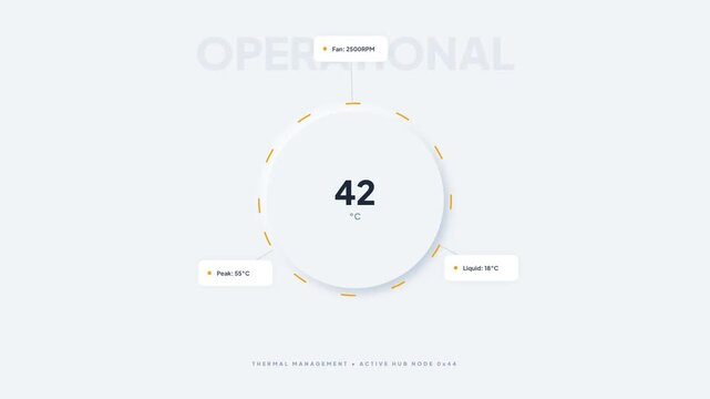 Clean digital interface displaying a circular data visualization showing current operational status or progress with a central numerical value, highlighting system efficiency