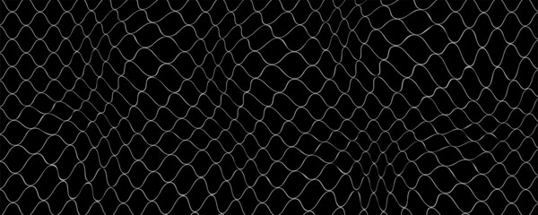 Fishing net seamless pattern. Soccer and football gates mesh. Fishnet texture. Basketball hoop and hockey net pattern. Sportswear texture. Chain link fence. Vector illustration on black background. © ach
