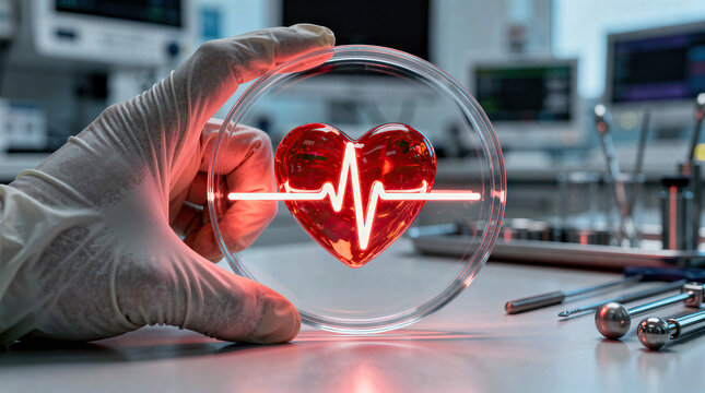 Medical heart rate care monitor in lab.