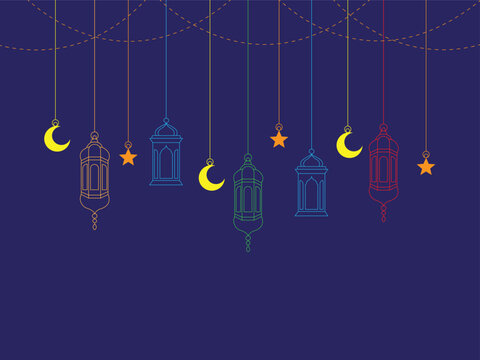 Eid Mubarak Decorative Elements Vector Illustration