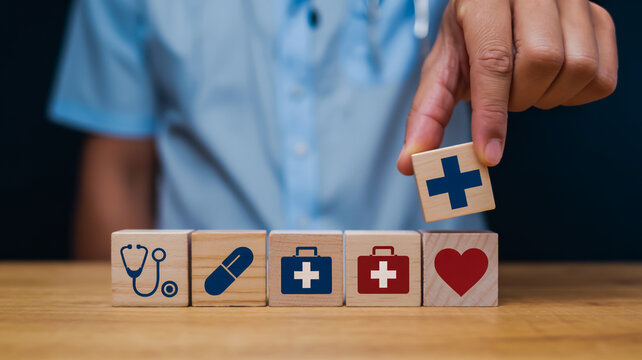 Healthcare professional emphasizing the importance of medical priorities isolated on transparent background