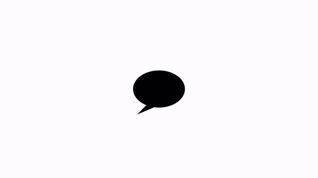 text message cloud conversation , text message shape animatoin on transparent background, chat bubble icon animation in 4k with alpha channel