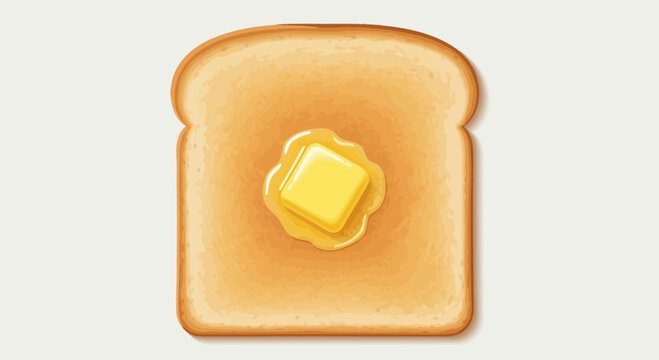 Delicious Toast with Melting Butter Slice, Breakfast Food Close-up