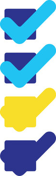 A checklist with two checked and two unchecked boxes on transparent background