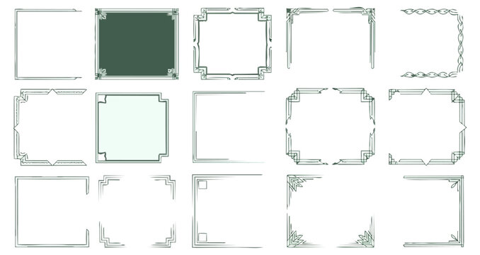 Geometric frame designs collection of square and rectangular borders