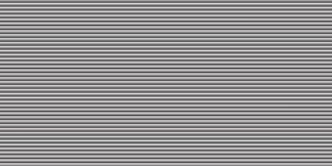 Fototapeta premium Acrylic satin corrugated glass texture light gray background. Blurred soft ribbed transparent striped door window overlay. Metal silver reeded polycarbonate sheet. Abstract vertical gradient pattern
