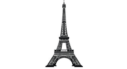 A striking black and white illustration depicts the eiffel tower a renowned landmark of paris france high quality professional © Niloy MotionArts 3D7
