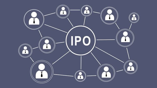 Businessman presses ipo black blackground general data protection regulation on virtual electronic user web interface 4k video...