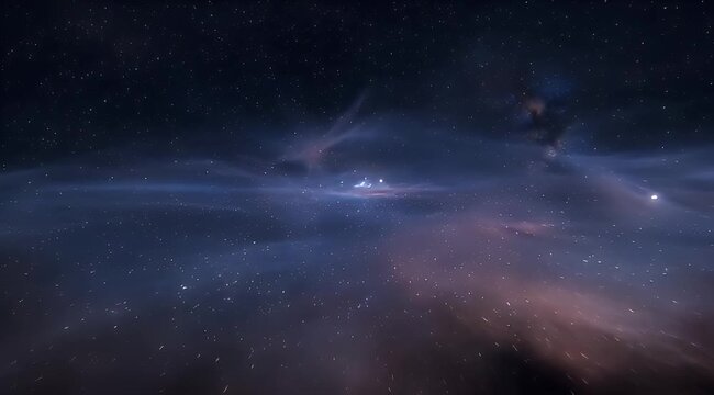 A mesmerizing cosmic vista showcasing swirling nebulas and a tapestry of distant stars