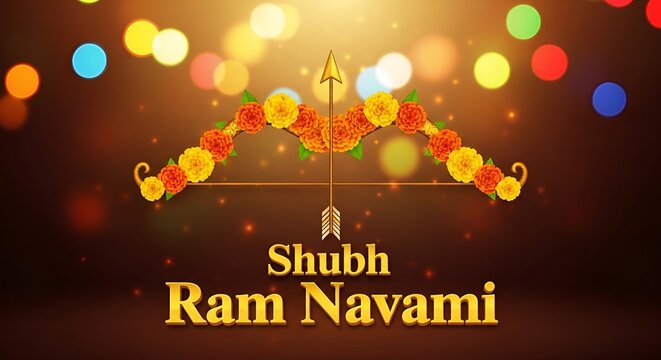 Ram Navami Hindu Festival Celebration with Lord Ram Bow