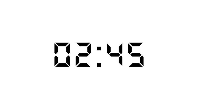 Countdown timer animation of 3 minutes on transparent background with alpha channels, 3 minutes countdown timer animation, countdown video.
