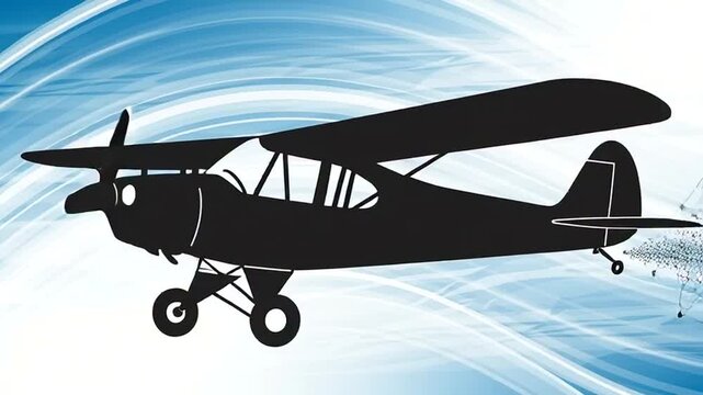 Vintage Biplane Soaring Through Clouds.