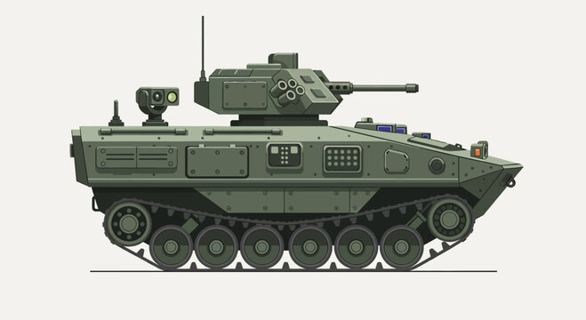 Pixel Art Armored Vehicle, Military Tank, Infantry Fighting Vehicle, Combat Vehicle