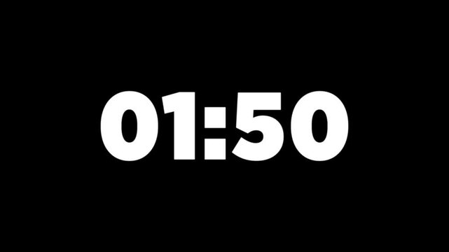 2 minutes countdown, 2 minute timer countdown animation, suitable for concepts animation on Two minutes countdown on black background. 120 seconds countdown timer animation