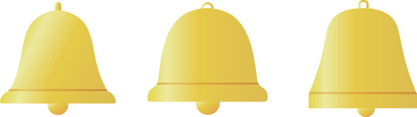 光が当たる黄色の立体なベルマークの素材セット © KIKORI
