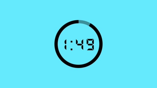 2 minutes countdown, 2 minute timer countdown animation, suitable for concepts animation on 2 minutes countdown on black background. Circle 120 seconds countdown timer animation with alpha channels