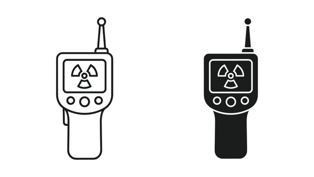 Radiation Detector Icon - Geiger Counter and Radioactivity Symbol