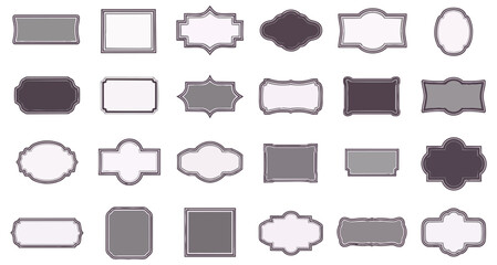 Obraz premium Set of blank label shapes with variety of designs for design elements