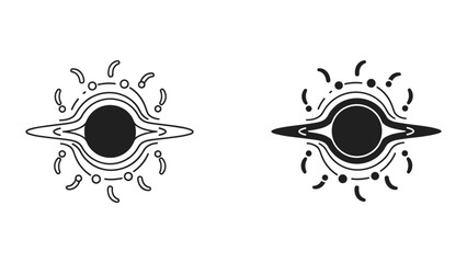 Black Hole Icon Set - Abstract Space Phenomena & Cosmic Event Symbols © SHAHRIYAR RASEL