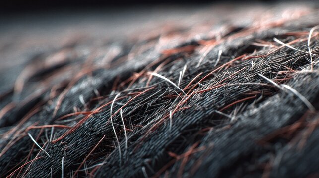 Close up of textured surface with interwoven fibers and fine details