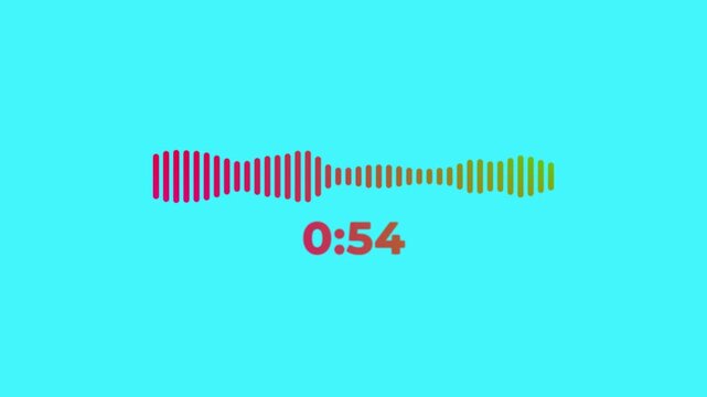 Abstract Wave Voice Animation. 1 minute 1 second IMO Messenger Voice Message Recording Animation. Microphone Icon with Audio Spectrum Animation, Modern Voice Wave Animation Background