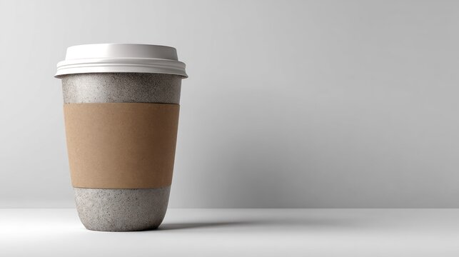 Coffee cup isolated on white background for product presentation mockup