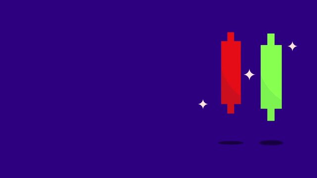 Simple Trading Chart Animation featuring Bullish and Bearish Candlesticks in a Minimalist Style